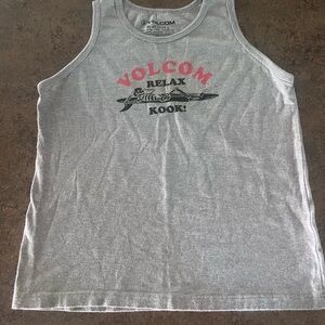Volcom Gray and Pink Men's Tank Top